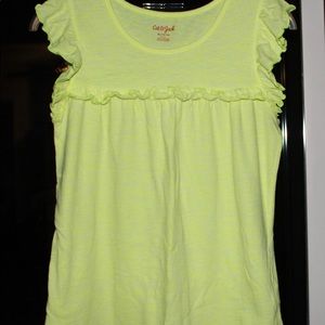 Cat And Jack S 14-16 Fluorescent Yellow Shirt